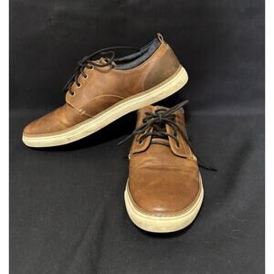 Men’s Seven 91 Casual Brown Leather Lace Up Shoes, size 11